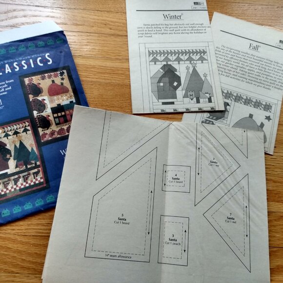 Vintage Wall Quilts Sewing Pattern Quilted Winter and Fall Decorations - Picture 7 of 7